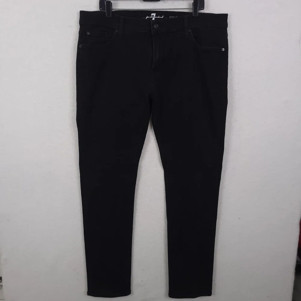 7 For All Mankind Paxtyn Jeans Mens 40x32 Black Skinny Fit Stretch Denim Pants